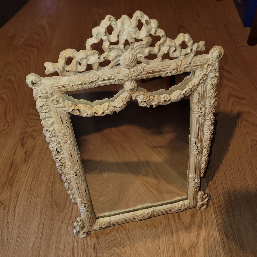 Vintage 1800s Cast Iron Mirror
